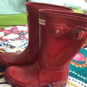 Mid Calf Red Hunter Boots